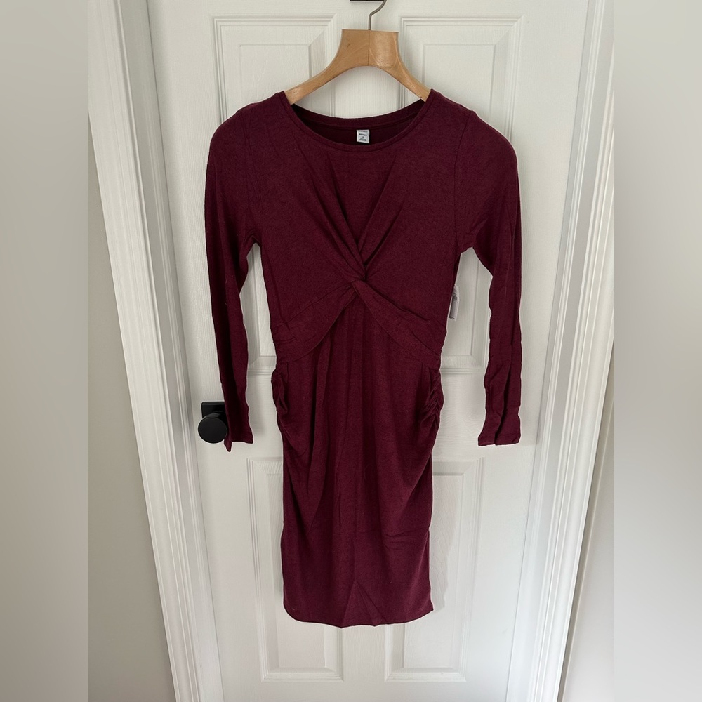 NWT Old Navy Maroon Maternity Dress